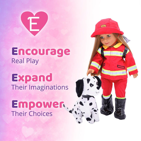 Firefighter Uniform Costume for 18 Inch Dolls - Playtime by Eimmie