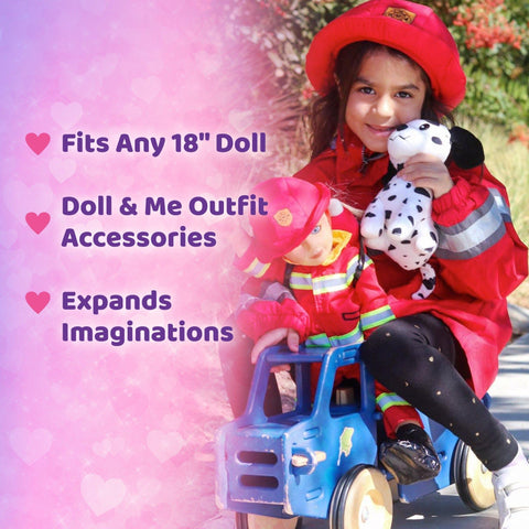 Firefighter Uniform Costume for 18 Inch Dolls - Playtime by Eimmie