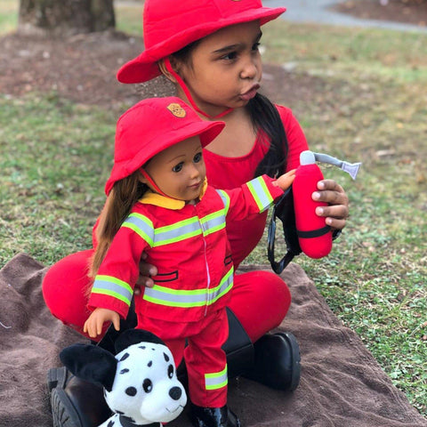 Firefighter Uniform Costume for 18 Inch Dolls - Playtime by Eimmie