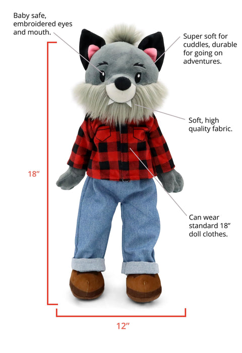 Walter the Wolf 18" Rag Doll - Playtime by Eimmie