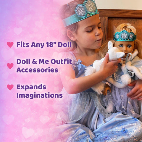 Winter Snow Princess Outfit and Matching Child Crown - Playtime by Eimmie