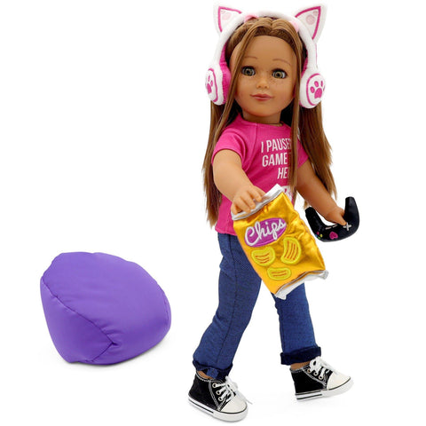 Gamer Girl Doll Outfit and Accessories for 18 Inch Dolls - Playtime by Eimmie