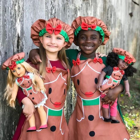 Gingerbread Apron for Girls and 18 Inch Dolls - Playtime by Eimmie