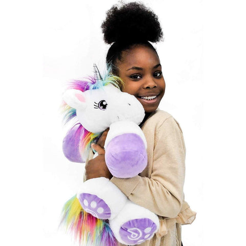 Eimmie Plush Plushible Unicorn Stuffed Animal for Kids - Big Stuffed Unicorn for Girls - 18"