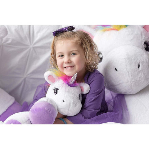 Eimmie Plush Plushible Unicorn Stuffed Animal for Kids - Big Stuffed Unicorn for Girls - 18"