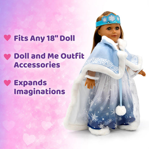Winter Snow Princess Outfit and Matching Child Crown - Playtime by Eimmie