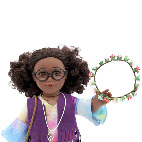 18 inch doll flower crown peace necklace