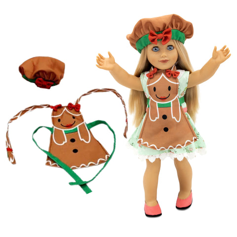 Gingerbread 18 Inch Doll Apron - Single Pack