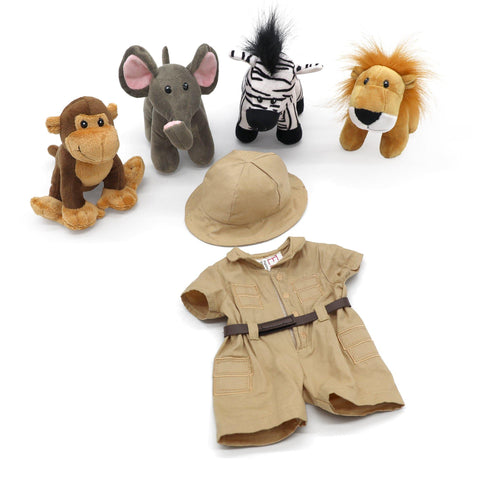 Safari Outfit and Animals for 18 Inch Dolls - Playtime by Eimmie