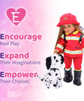 Firefighter Uniform Costume for 18 Inch Dolls - Playtime by Eimmie