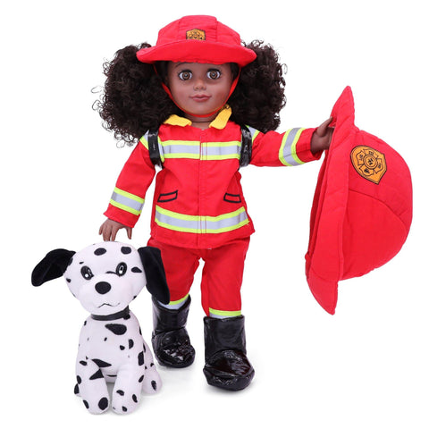 Firefighter Uniform Costume for 18 Inch Dolls - Playtime by Eimmie