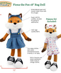 Fiona the Fox 18 Inch Rag Doll Toy - Playtime by Eimmie