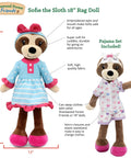 Sofie the Sloth 18 Inch Soft Rag Doll - Playtime by Eimmie