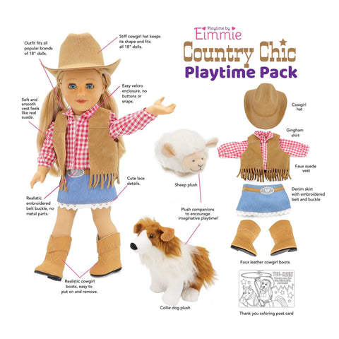 Cowgirl Chic Outfit for 18 Inch Dolls - Playtime by Eimmie