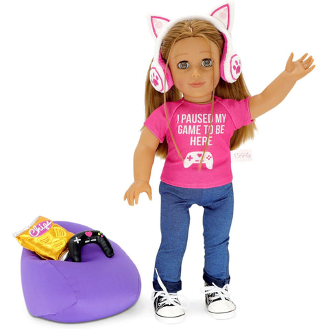 Gamer Girl Doll Outfit and Accessories for 18 Inch Dolls - Playtime by Eimmie