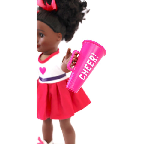 18 in doll cheerleading accessories with doll outfit set
