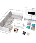 Eimmie 18 Inch Doll Furniture Large Doll Sectional Couch Furniture Set