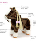 Eimmie 18 Inch Doll Horse Plush Horse with Saddle for 18 Inch Dolls