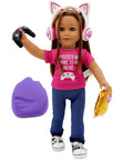 Gamer Girl Doll Outfit and Accessories for 18 Inch Dolls - Playtime by Eimmie