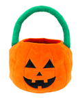jack-o-lantern trick or treat reusable basket plush